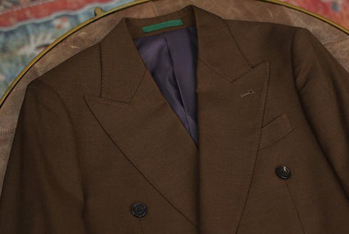Brown Wool Double-Breasted Suit – Inspired by Classic Men’s Wool Suits Plus Size